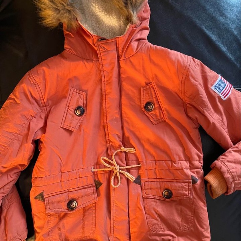 Girls/Boys Insulated Orange Jacket